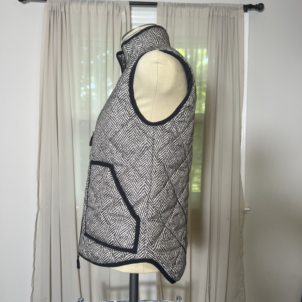 J.Crew Women's Herringbone Quilted Puffer Vest Zip XS Classic FA17 - Picture 5 of 10